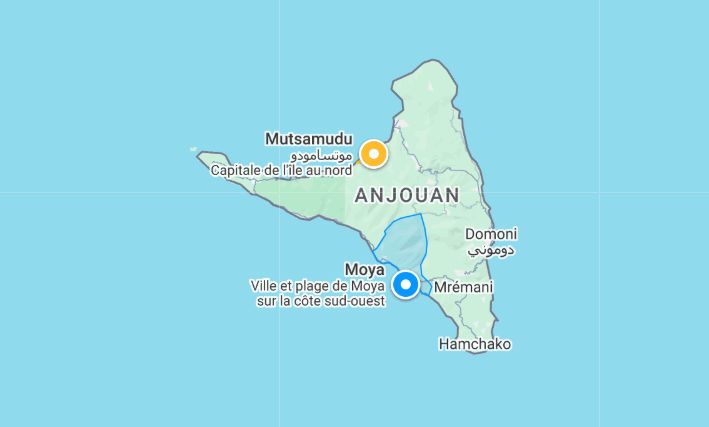 Carte de l’île d’Anjouan